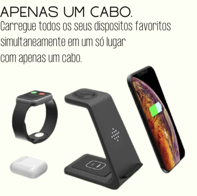 Carregador Fast Wireless 3 em 1