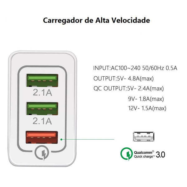 Carregador Quick Charge 3.0